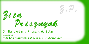 zita prisznyak business card